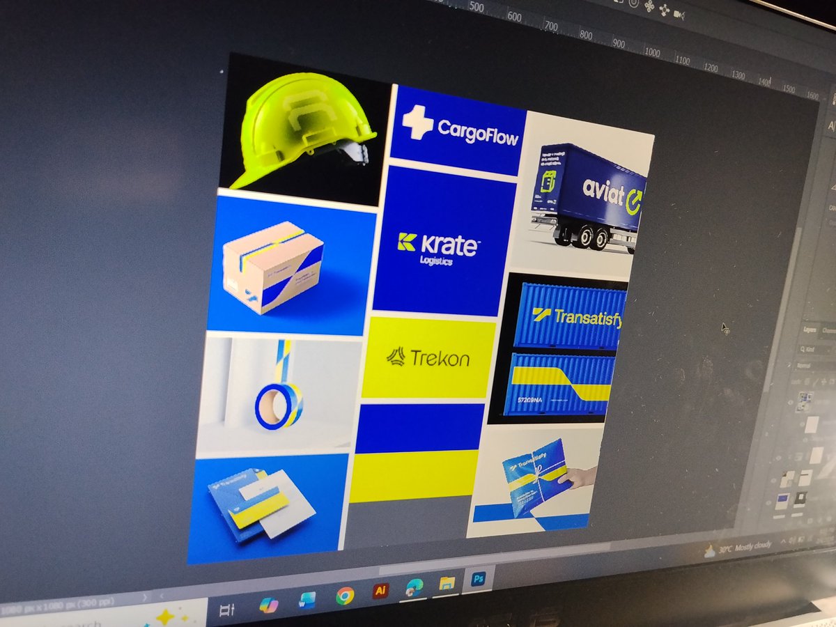 I'm working on a visual identity design for a logistics brand. 🚚

I've created 2 moodboards to set the tone for the creative direction. 

I'll be sharing more brand works from this in the coming week.