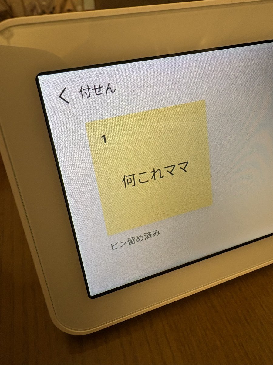baby1224828's tweet photo. アレクサと会話してたら突然付箋の機能が立ち上がってしまって戸惑った子どもの声 https://t.co/JRDSM68sxw