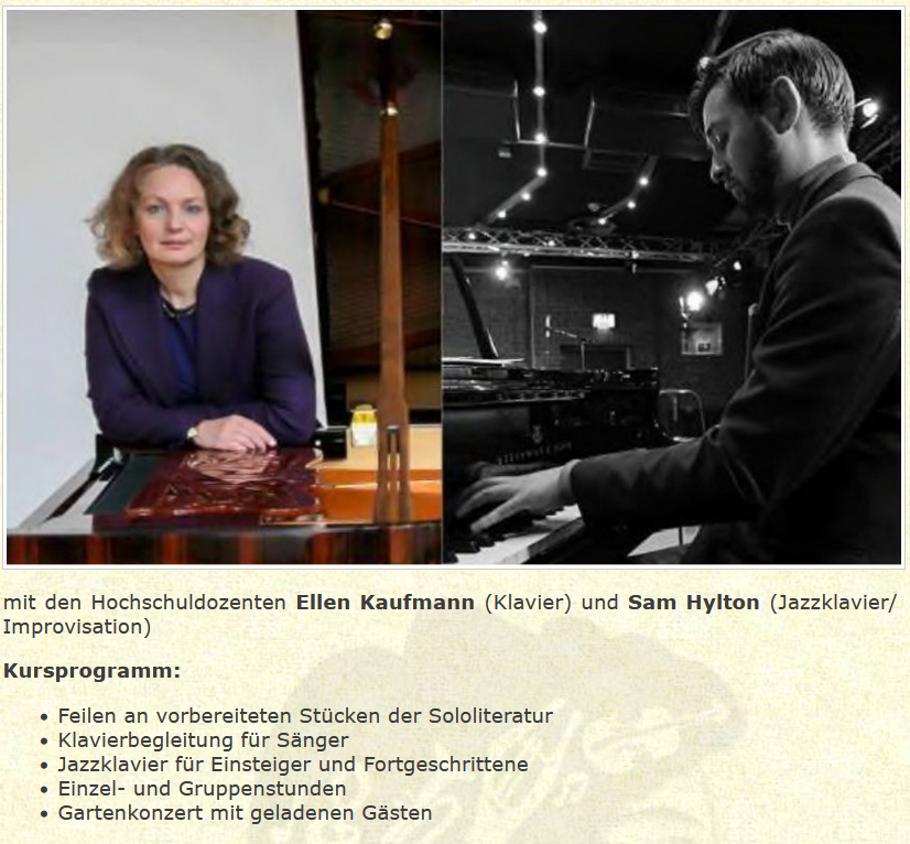 Seminar: 29. März - 05. April 2026: 
Klavierkurs Jazz &amp; Klassik