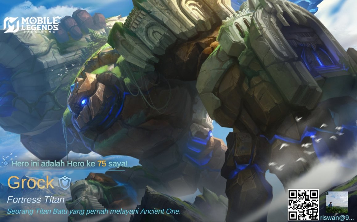 RiswanAlwiandi's tweet photo. Saya baru saja mendapatkan Hero baru Grock di Mobile Legends: Bang Bang! Ayo berhadapan melawan Player MOBA terbaik dunia bersama-sama! 
https://t.co/CIjeXyMgOL https://t.co/xrbeRSjkMU