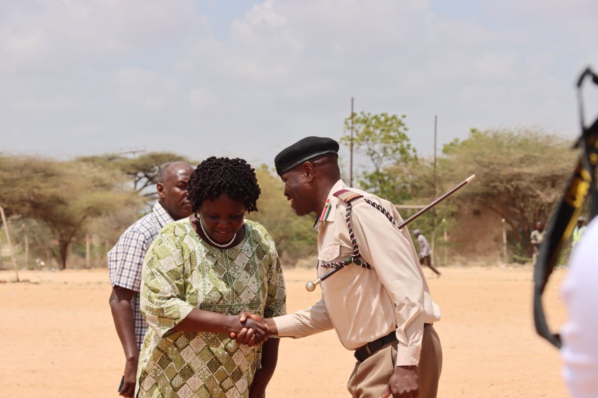 NDMA_Kenya's tweet photo. Cabinet Secretary for EAC, ASALs & Regional Development @CSBeatriceMoe has arrived at Garbatulla Baraza Park to officiate the final day of the #NDMAPeaceCaravan that brought together participants from Isiolo, Garissa and Meru counties.
The CS was taken through the Caravan route by NDMA CEO @HaredAHassan. She was in the company of PS for @ASALs_Regional Mr. Harsama Kello @harsama_kello, Garissa Deputy Governor H.E Abdi Dagane and Meru Woman Representative Hon. Elizabeth Karambu.