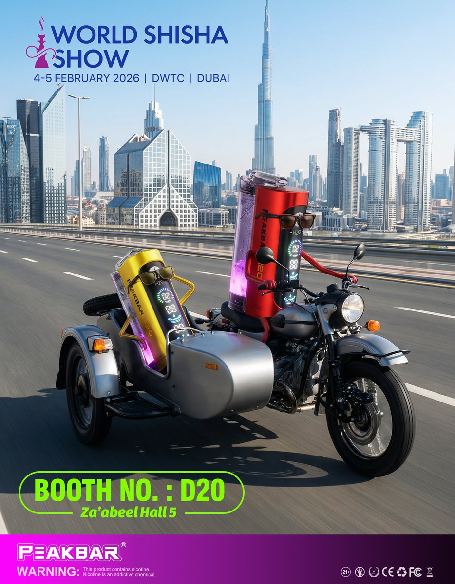 LemyGong's tweet photo. Peak Bar H2O, Waiting you in Dubai!

#Dubai #worldshishashow #shishashow #shisha #DTLvape #vape #vapes #vapor #disposablevape #electroniccigarette #Ecig #Eshisha #Ecigarette #PeakBar #PeakBarH2O #Vapewhoelsale https://t.co/l1jyGNCNOF