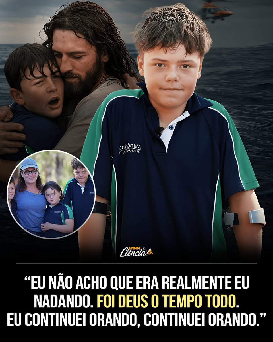 QUE HISTÓRIA ABSURDA!😱🚨
Um garoto australiano de 13 anos nadou por quatro horas em águas frias e perigosas para salvar sua mãe e seus irmãos, que foram arrastados para o oceano. Ele disse que foi Deus quem o levou até a costa.

A família estava em caiaques e pranchas de stand