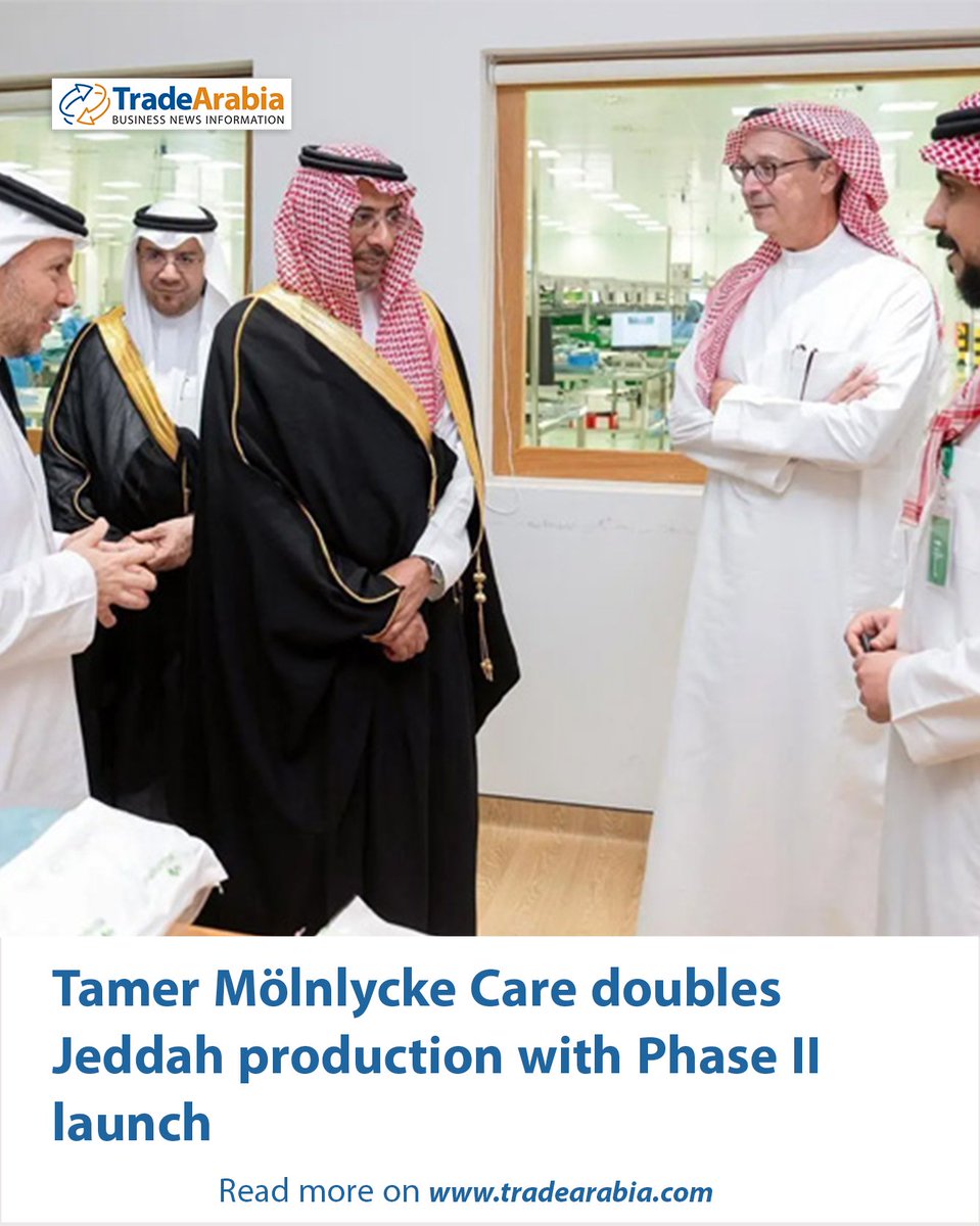 TradeArabia's tweet image. Saudi Authority for Industrial Cities and Technology Zones (Modon) has announced the opening of the second phase of the Tamer Mölnlycke Care factory in Jeddah.

Read more on tradearabia.com/News/388453/Ta…

#Tradearabia #Saudi #cities #health