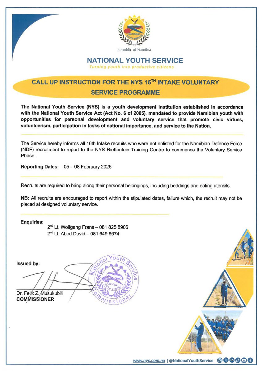 National Youth Service (NYS) tweet media