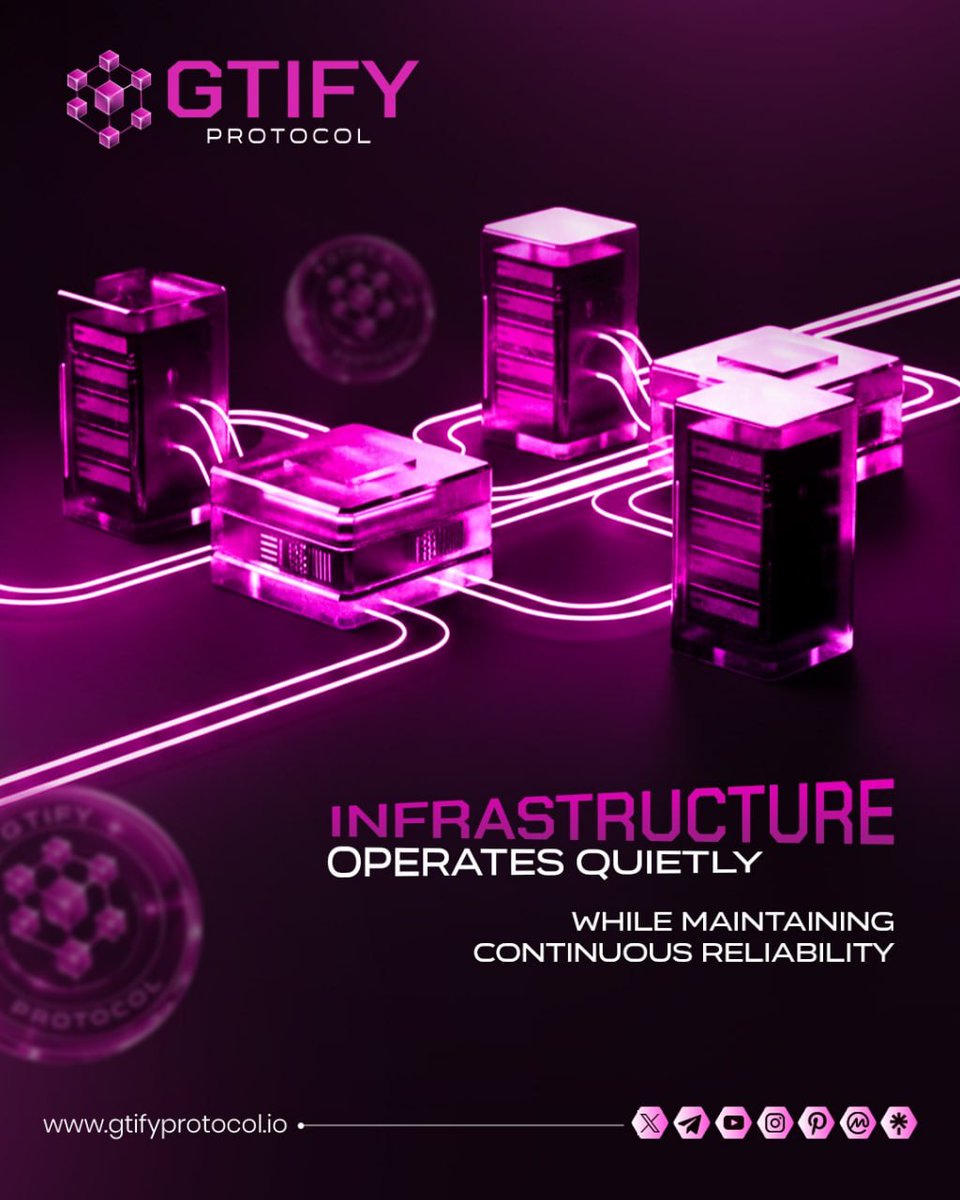 gtifyprotocol's tweet photo. Infrastructure runs best when it stays quiet 🧱⚙️

Strong systems do not demand attention.
They continue working in the background with steady reliability.

#GTIFY #ProtocolInfrastructure #ReliableSystems #BuiltToRun https://t.co/TlWxbnmG9a