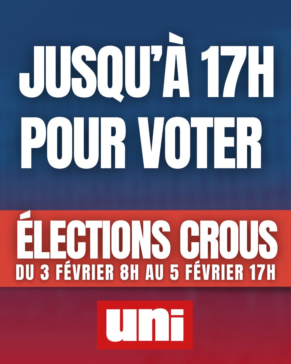 🚨 JUSQU’À 17H POUR VOTER pour les élections du CROUS!!!