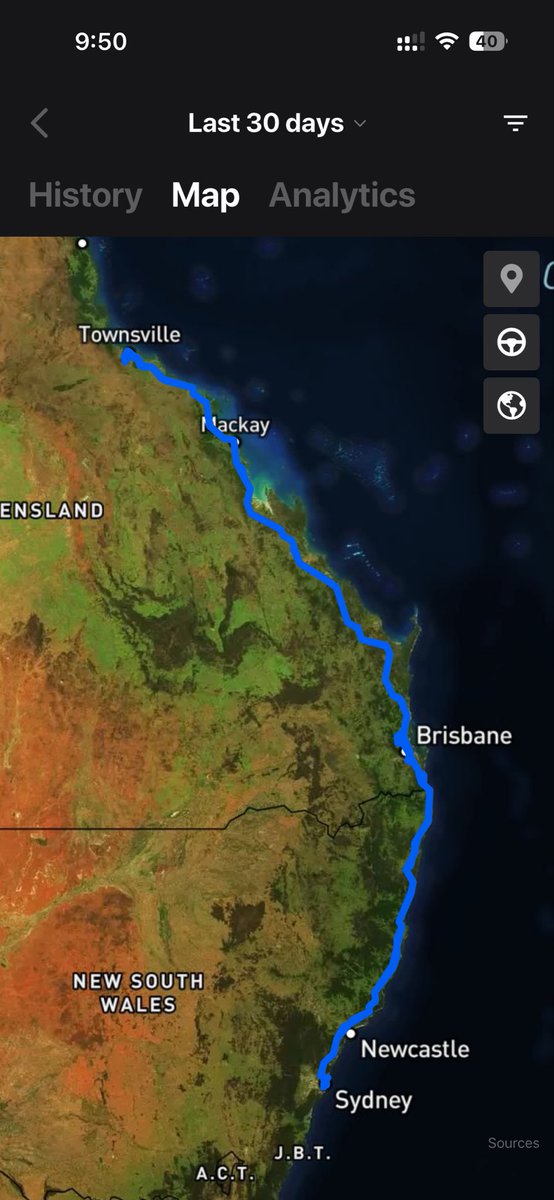 TeslaPat's tweet photo. @EVStraya @Tesla @TeslaAUNZ @elonmusk @TezLabApp I did that but forgot to stop and ended up in Townsville 😂
I checked out New Italy. Cheapest chargers I’ve found so far along the coast 39c/kWh https://t.co/DHs0S3jx8F