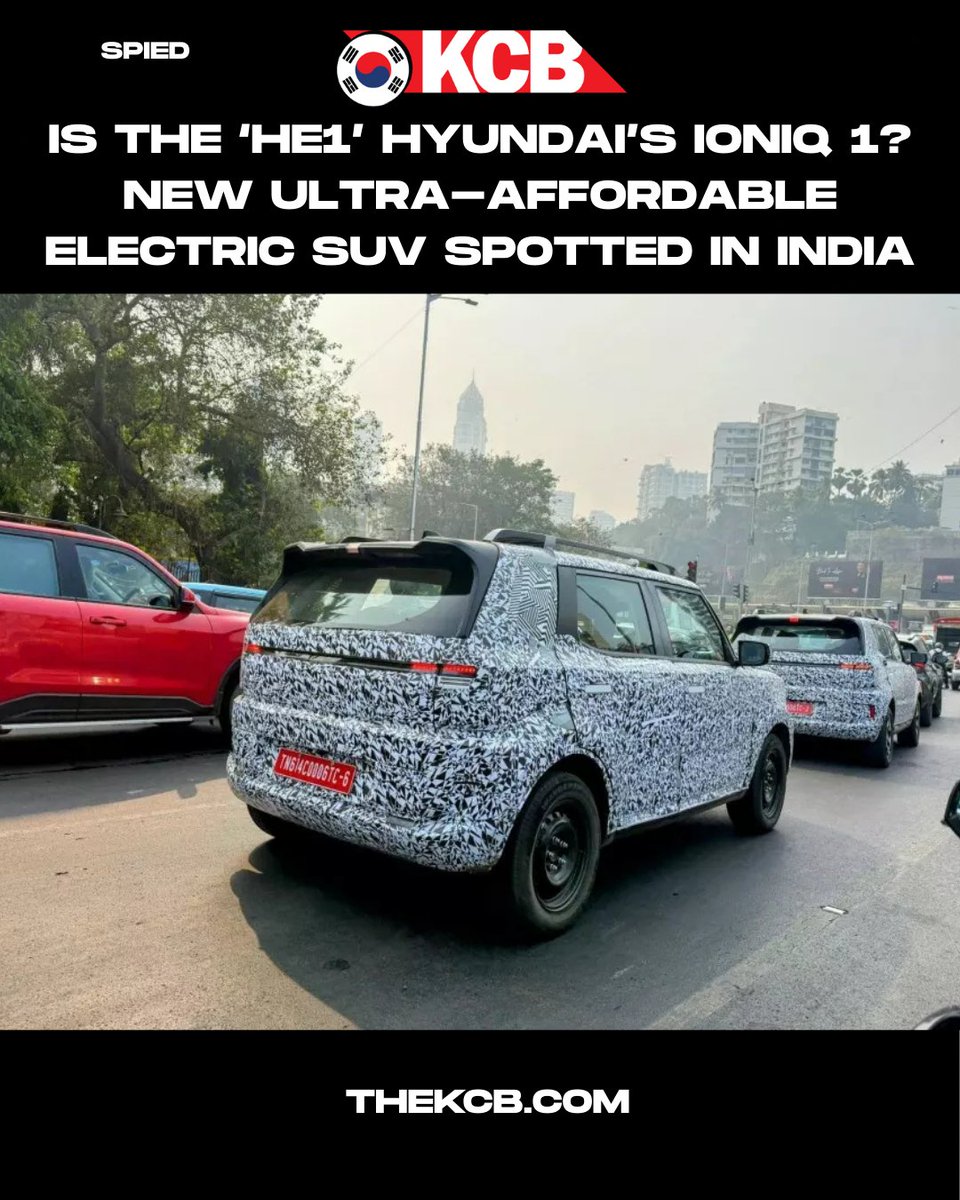 KoreanCarBlog's tweet image. Ultra-affordable  @hyundaiindia  new EV small SUV captured. It has a similar codename as #IONIQ models so what it will be? Thanks to @teambhpforum  Read more at thekoreancarblog.com/is-the-he1-hyu…