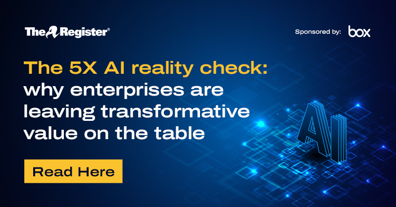 TheRegister's tweet photo. The 5X AI reality check: why enterprises are leaving transformative value on the table.

Your content structure is holding you back.