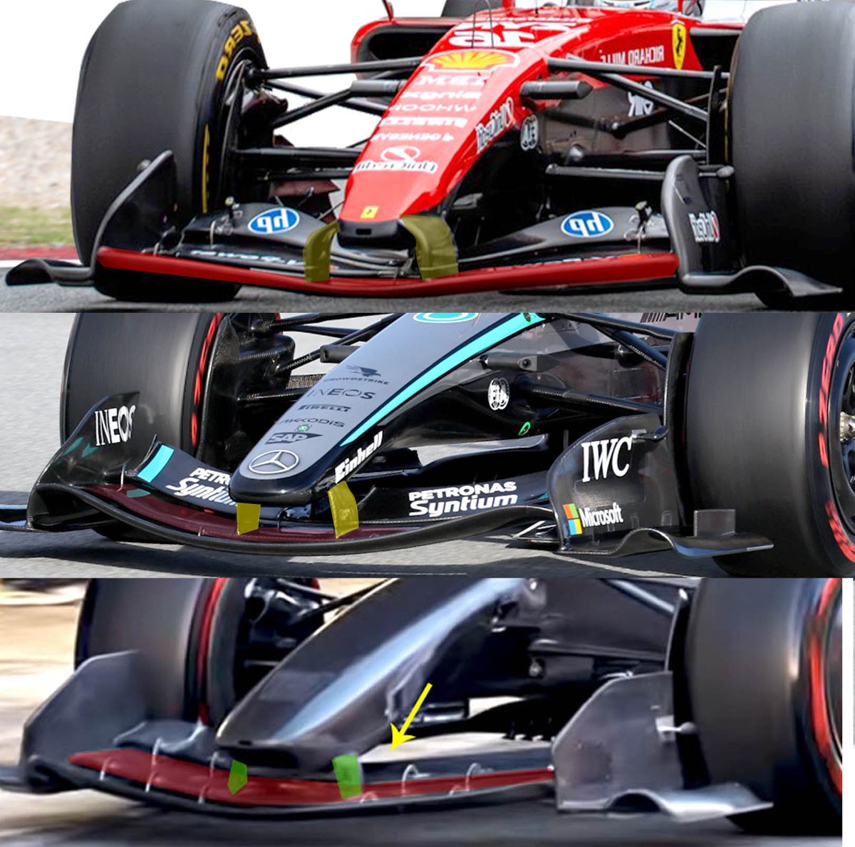 📷 F1 2026 – Mercedes e Aston Martin controcorrente: perché usano solo due flap sull’ala anteriore? newsf1.it/f1-2026-merced…