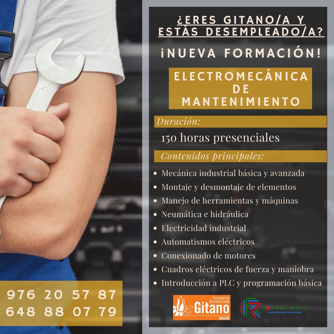 ¿Eres gitano/a y estás desempleado/a?

Apúntate a nuestras formaciones gratuitas en Electricidad y Electromecánica y prepárate para trabajos muy demandados. 💼