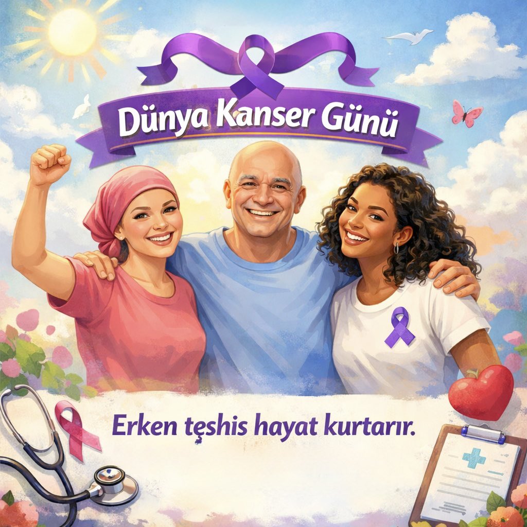 🎗 4 Şubat Dünya Kanser Günü Kanserle mücadelede en güçlü silah erken teşhis ve bilinçtir. Kontrollerini erteleme, farkında ol, sevdiklerine hatırlat. Çünkü erken teşhis hayat kurtarır. 💜
#DünyaKanserGünü #4Şubat #ErkenTeşhisHayatKurtarır #Farkındalık
