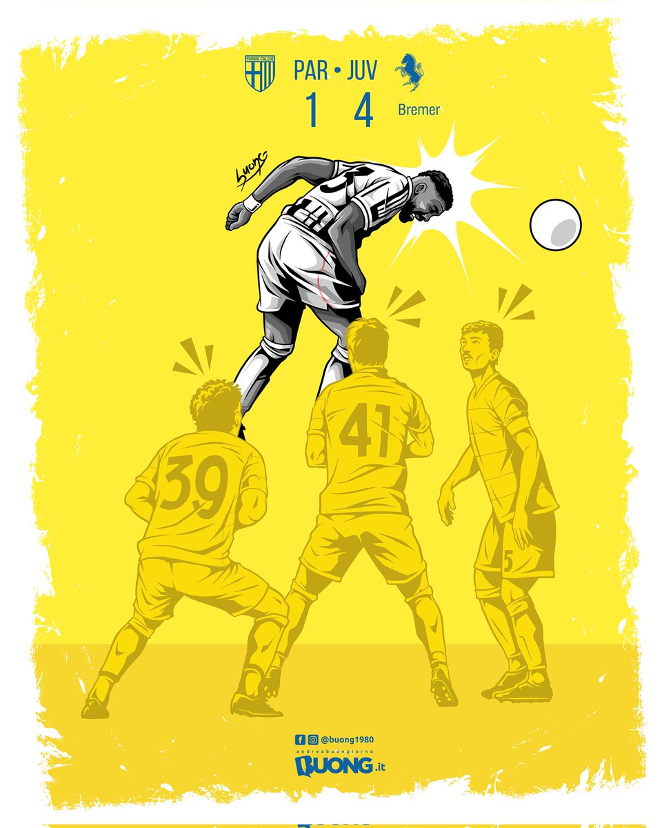 buong1980's tweet photo. Sale in cielo Gleison Bremer nel poker bianconero di #ParmaJuve ...ecco il mio tributo disegnato. Scopri tutti gli altri omaggi nella mia pagina Instagram! https://t.co/z15qliVpYc
