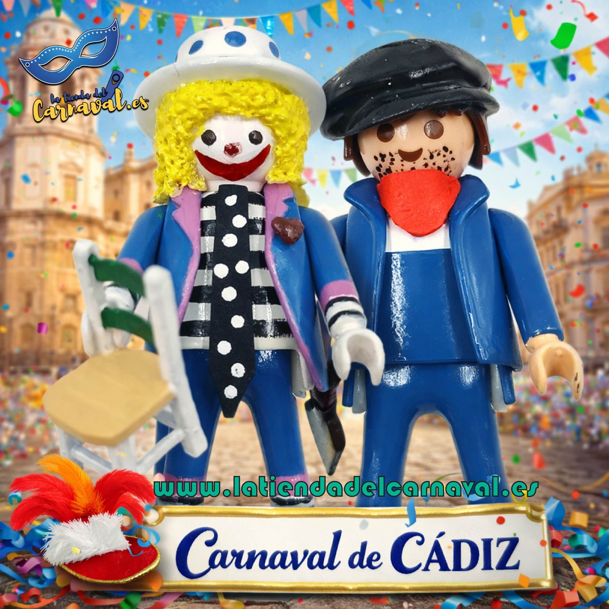 🎭✨ Más figuras del #carnavaldecadiz para ti ✨🎭

Nuevas figuras Playmobil customizadas: 11 cm, 75% piezas originales, 25% resina de alta calidad y pintadas a mano.

🎨 Ediciones limitadas, llenas de arte y recuerdos.

latiendadelcarnaval.es/etiqueta-produ…

#latiendadelcarnaval #cadiz