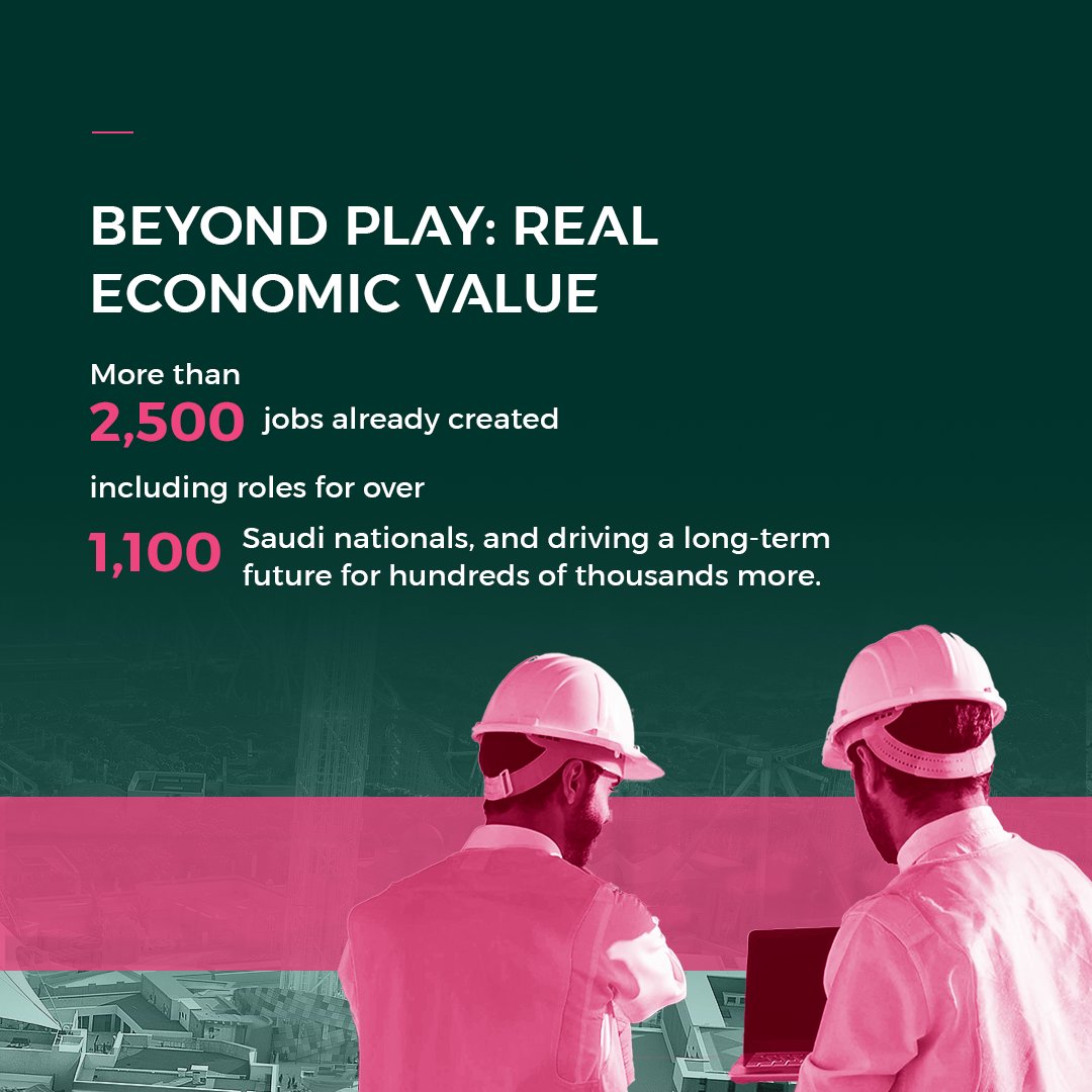 PIF_en's tweet photo. PIF is driving Saudi Arabia’s economic transformation. At @qiddiya_en, PIF is building a global capital of entertainment across 376 sq km, contributing to Saudi GDP and scaling the "play economy" to drive long-term impact.
