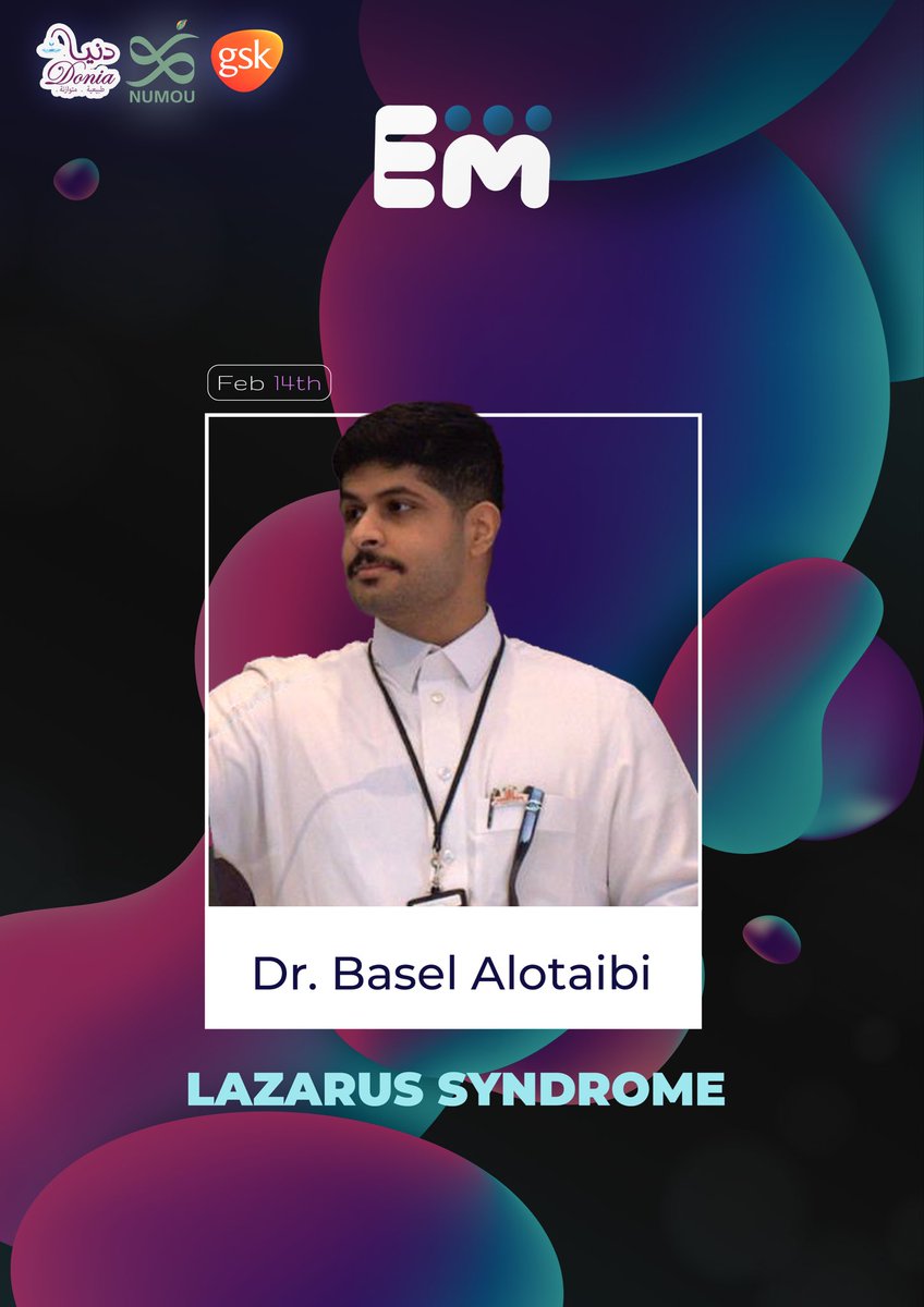 EM3Sym's tweet photo. On the agenda!
Dr. Basel Alotaibi will be talking about the Lazarus Mystery—a fascinating look at one of the most intriguing phenomena in resuscitation.

#EM3Symposium https://t.co/R7ZaYfj3t0