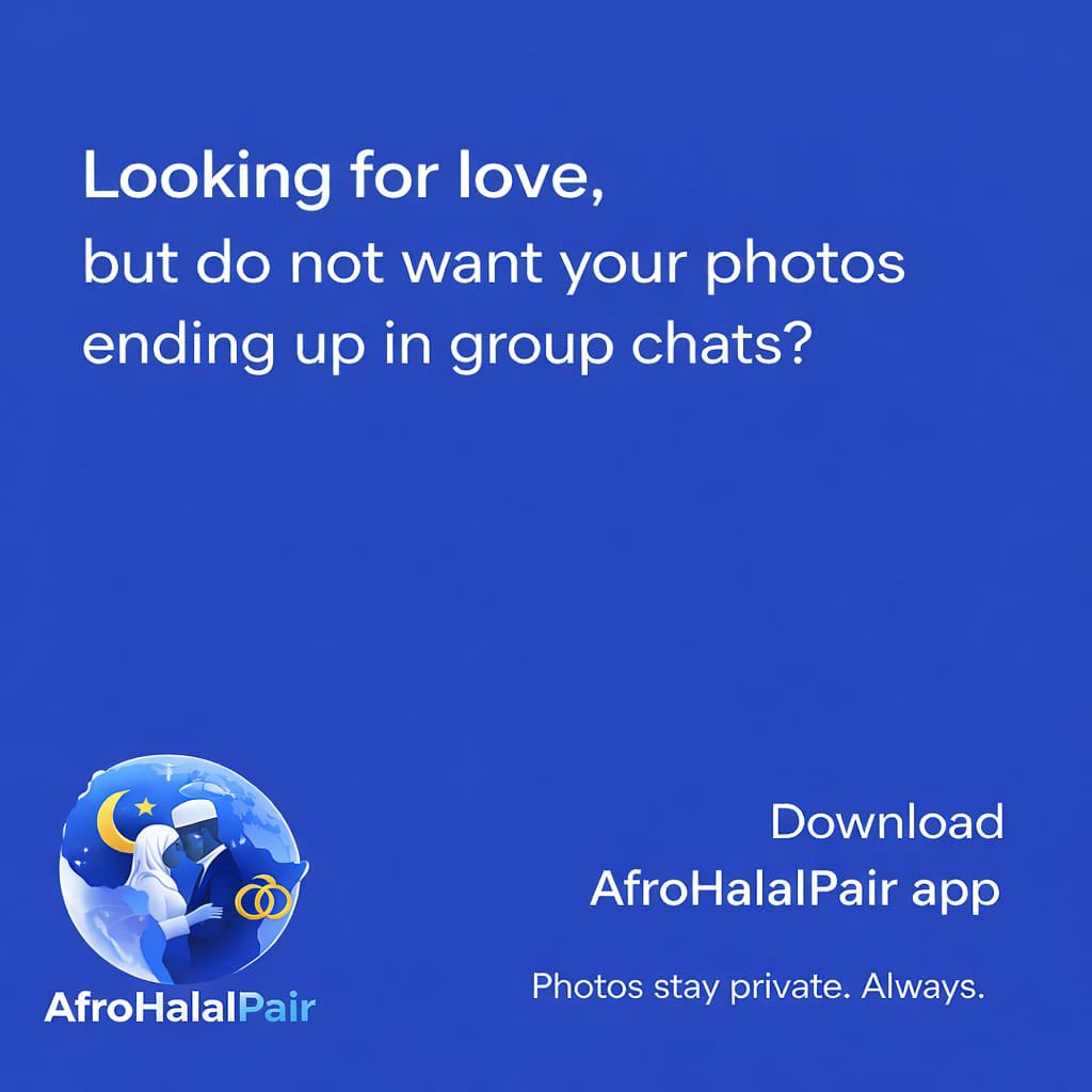afrohalalpair's tweet image. Tired of surface-level dating apps?
AfroHalalPair is different, we honor your faith and your journey.
Pictures come only after meaningful connection, because true love is more than just looks.
3 days until intentional matchmaking begins.

#Afrohalalpair 
#singlemuslims