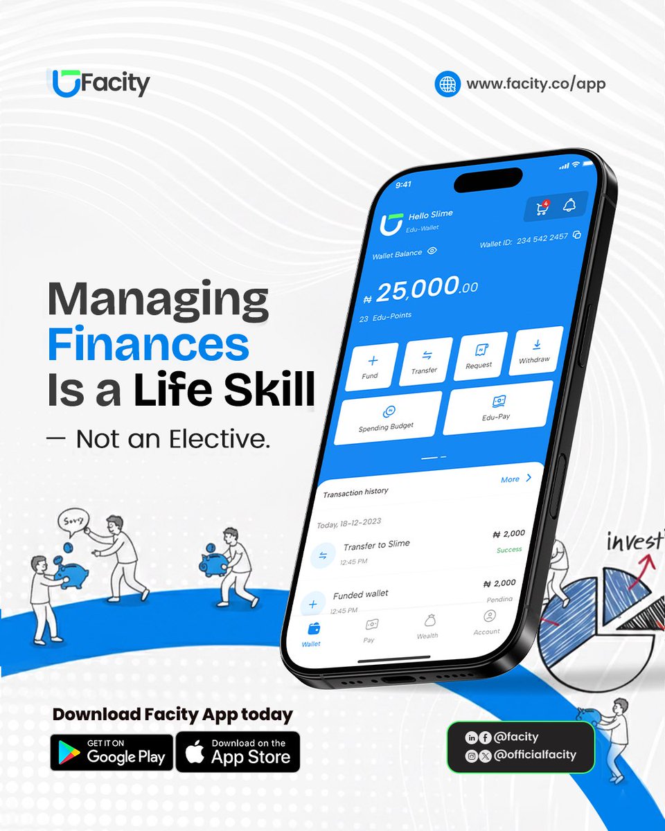 Managing your money isn’t optional. It’s survival.

You can’t vibe through bills or manifest savings without discipline.

Financial literacy is a life skill.
Build smarter habits with Facity. Follow &amp; grow with us.

#MoneyHabits #Facity