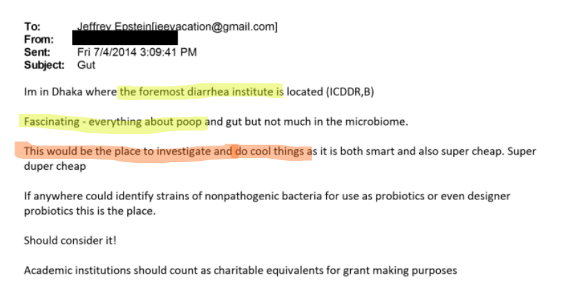 puzziani's tweet image. EFTA01920594 - "The Foremost Diarrhea Institute... would be the place... to do cool things." 

We've been focused on 4% of a much larger story, and this is one example.

Why would this place be worth an email? 
icddrb.org