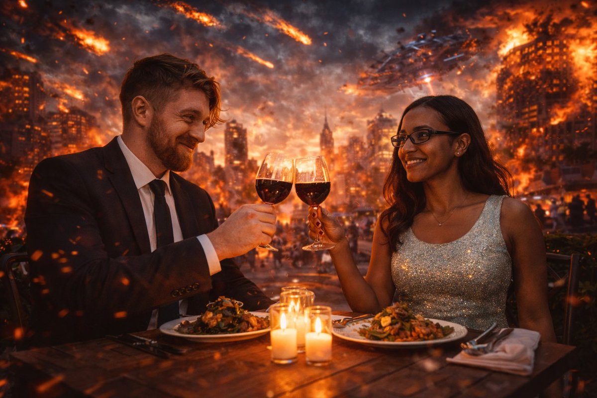 PhoenixWarpath's tweet photo. Date night in the apocalypse with the wifey
#funnyai https://t.co/pvaubrtizr