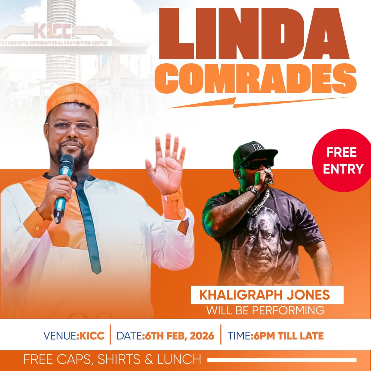 therealantoh's tweet photo. The entire opposition has difficulties in organizing a single really due to lack of funds.

Kalonzo has gone to beg for money in USA.

However,one Oketch Salah has organized a very big event at KICC tomorrow.

He has used his own funds to pay for all of you.

Kujeni kwa wingi. https://t.co/FkuFr2zhnJ