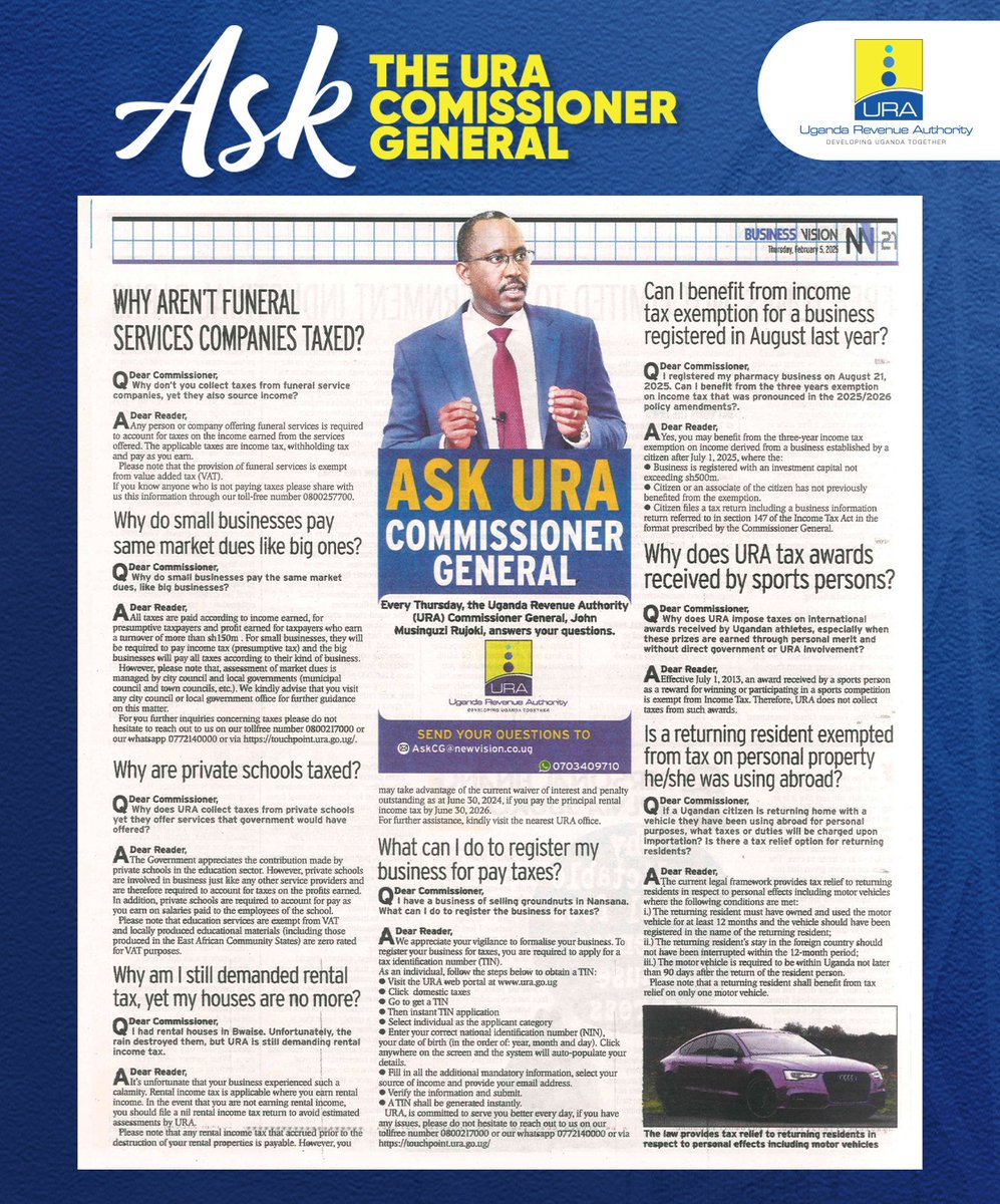 Uganda Revenue Authority tweet media