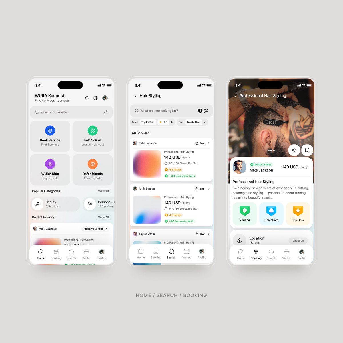 amirbaqian's tweet image. Working on a Crypto based service booking platform for a Nigerian client 🇳🇬
Some WIP screens from the user pages.
Currently working on the provider side — What do you think?