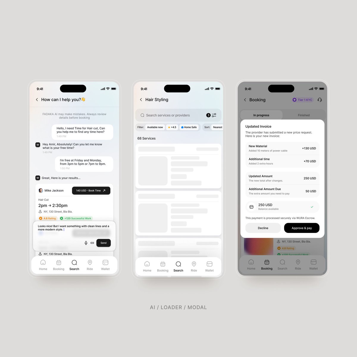 amirbaqian's tweet image. Working on a Crypto based service booking platform for a Nigerian client 🇳🇬
Some WIP screens from the user pages.
Currently working on the provider side — What do you think?