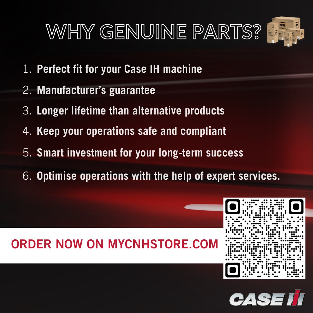 Sharmansagri's tweet image. Why Choose Genuine @CaseIH_UK_IRE Parts? 🤔🔧
✅ Perfect fit
✅ Manufacturer's guarantee
✅ Longer lifetime

Invest in genuine parts for smoother, more reliable operations. Order online now and keep your equipment running at its best!

🔗mycnhstore.com/gb/en/default/…

#GenuineParts