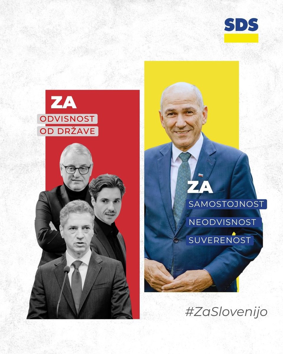 Leva opcija hoče čim več odvisnikov od države. Mi si želimo čim več neodvisnih, suverenih osebnosti. 🇸🇮 #ZaSlovenijo