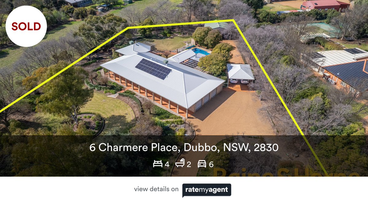 KimmyHamilton's tweet photo. 🛌 4 🛀 2 🚘 6
📍 6 Charmere Place, Dubbo, NSW, 2830

My latest sale on #RateMyAgent.

https://t.co/rExcrpwZEy

...
#ratemyagent #realestate #Raine_and_Horne_Dubbo https://t.co/AizXsyvZPx