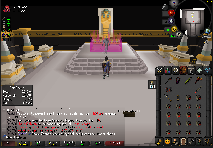 #19 and masori pants. Shadow for 2/2 completion, 5 more raid items for 2/2 all 3 raids on the ol duo gim