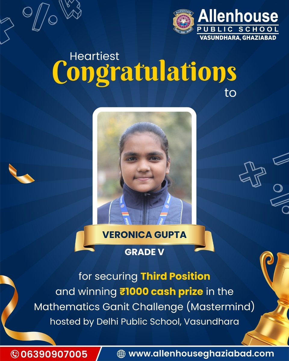 𝙋𝙧𝙤𝙪𝙙 𝙈𝙤𝙢𝙚𝙣𝙩𝙨 𝙏𝙝𝙖𝙩 𝙄𝙣𝙨𝙥𝙞𝙧𝙚 𝙀𝙭𝙘𝙚𝙡𝙡𝙚𝙣𝙘𝙚! 
Celebrating the brilliance, dedication, and mathematical mastery of our young achievers who made us immensely proud at the Mathematics Ganit Challenge (Mastermind)