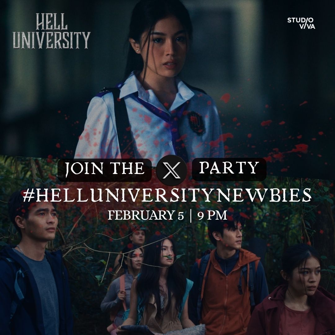 StudioVivaPH's tweet photo. Eto na!! Malapit na tayong makapasok sa gate ng #HellU! 🔥
Join the Twitter Party, February 5, 9PM and use the hashtag: #HellUniversityNewbies
Don't miss the EPISODE 1 this February 6, Friday, at 12 MN, only on Viva One!
#HellUniversity
#VivaOne #StudioViva
#Wattpad https://t.co/ekLrzqHHjh