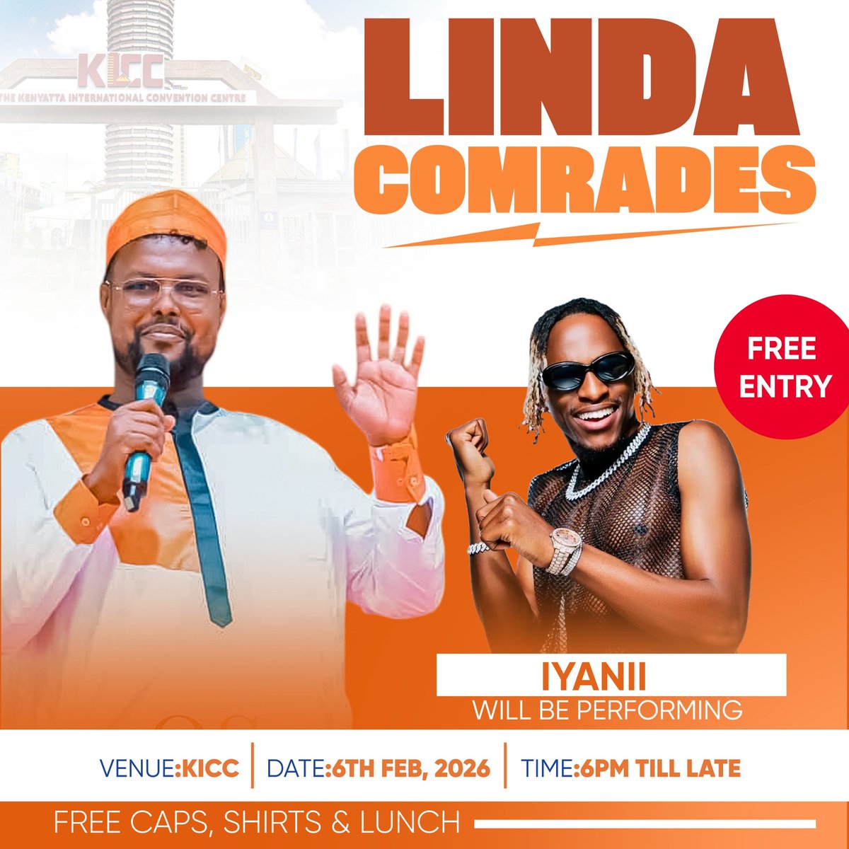 abuga_makori's tweet photo. Billionaire industrialist Oketch Salah will be hosting Linda Comrades Edition at KICC tomorrow.  Comrades across the country are welcome. @Oketch_Salah is popularizing ODM ahead of 2027 elections. https://t.co/WSt49PWdP8