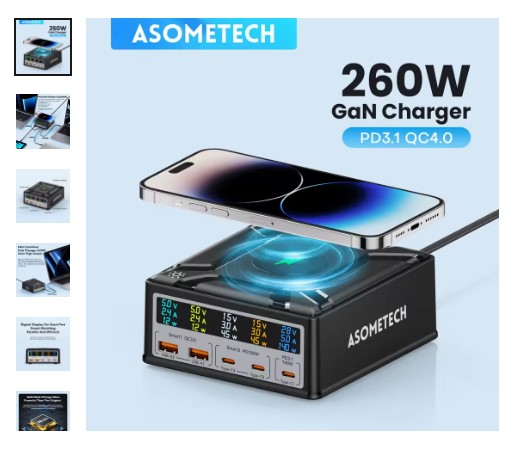 shopping_soma's tweet image. 260W GaN Charging Station

"The ultimate power station for all your devices."

PD3.1 140W Fast 
🔥 Wireless Charging 
🔥 MacBook &amp;amp; iPhone Ready 
🔥 56% Off Mega Deal 
Get it here- tinyurl.com/2rubfu2j

#FastCharging #GaNCharger 
#TechGear