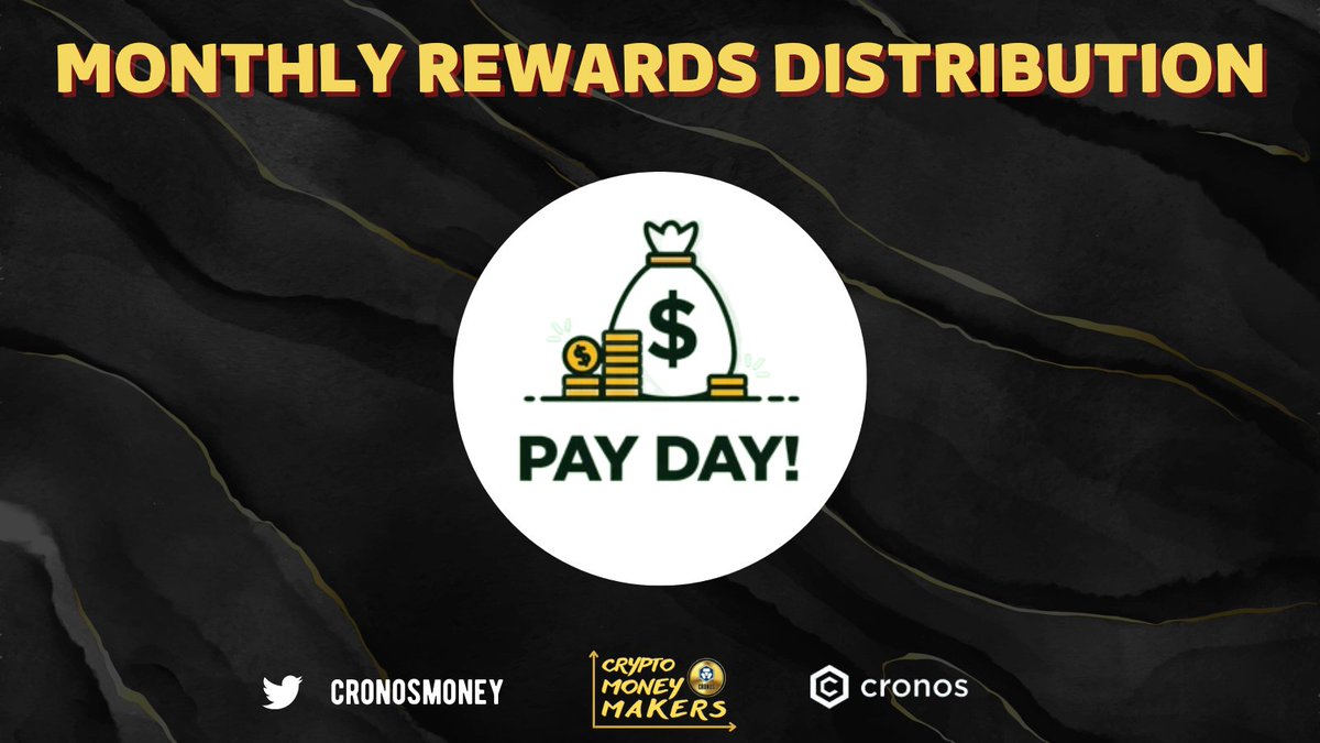 Hey #crofam 
Another monthly rewards for hodlers distributed! 
This time 6680 CRO is available to claim.💵
We have exceeded the number of 172k $CRO paid to hodlers!💰

👉 MINT - HODL - EARN 👈

#CronosChain #CronosBuilders #PAYDAY