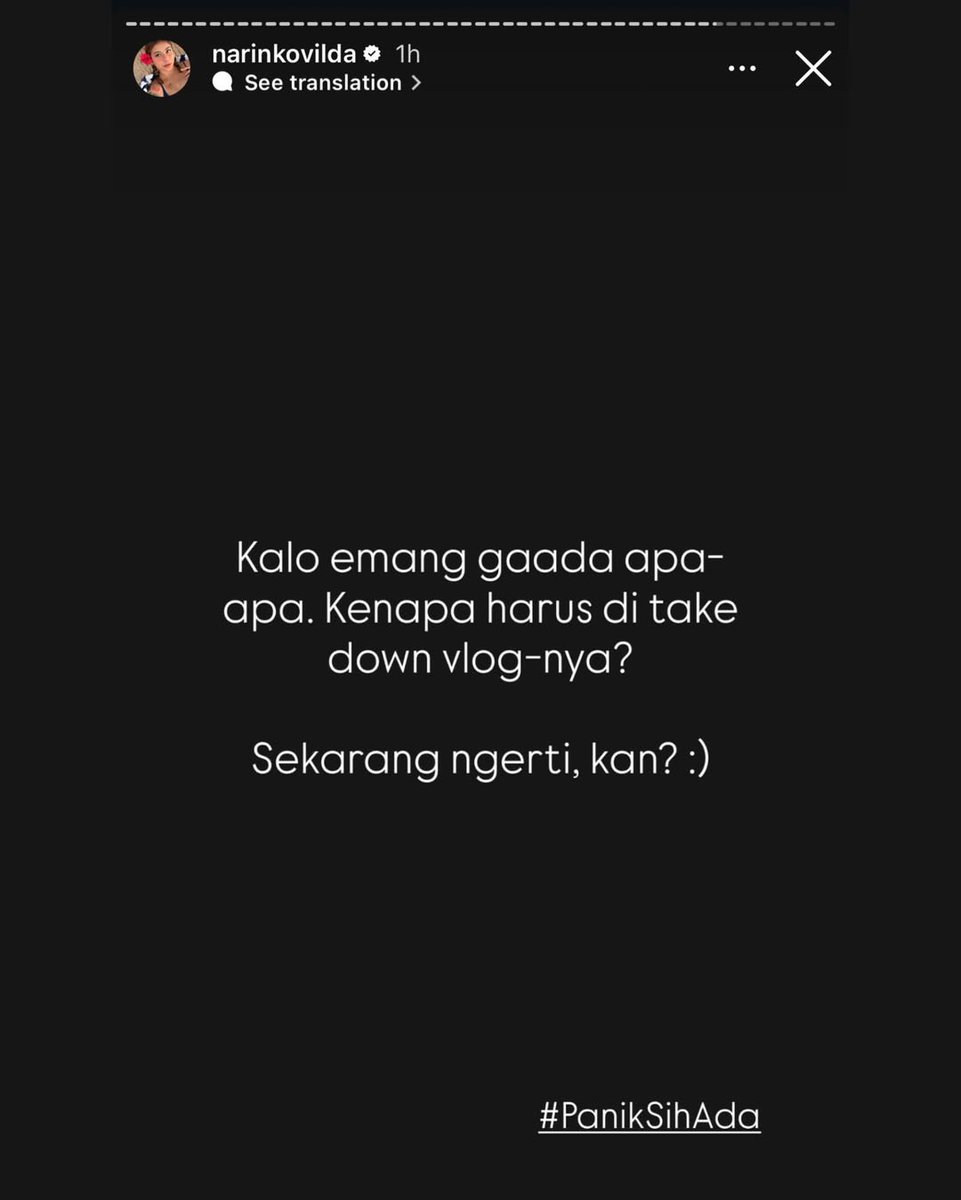 kamarlintang's tweet image. konteksnya, #Grace atau #Guraisu sempat nge-vlog di rumah #RezaArap , nah di sana ternyata ada tabung Whip Pink yang sempet rame dibahas saat #LulaLahfah meninggal.  

terus, sekarang #KarinNovilda bikin deretan story yg seolah merujuk ke vlog Grace itu ~