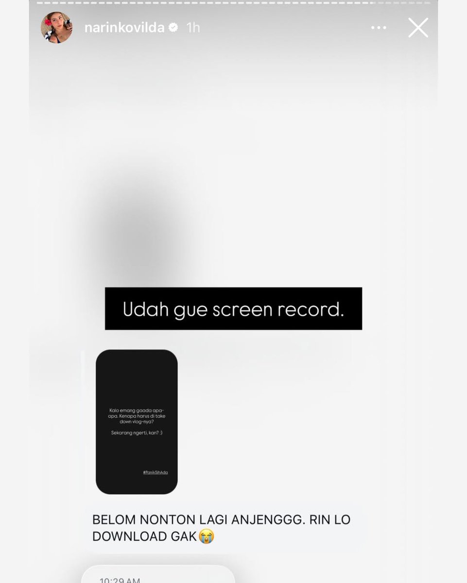 kamarlintang's tweet image. konteksnya, #Grace atau #Guraisu sempat nge-vlog di rumah #RezaArap , nah di sana ternyata ada tabung Whip Pink yang sempet rame dibahas saat #LulaLahfah meninggal.  

terus, sekarang #KarinNovilda bikin deretan story yg seolah merujuk ke vlog Grace itu ~