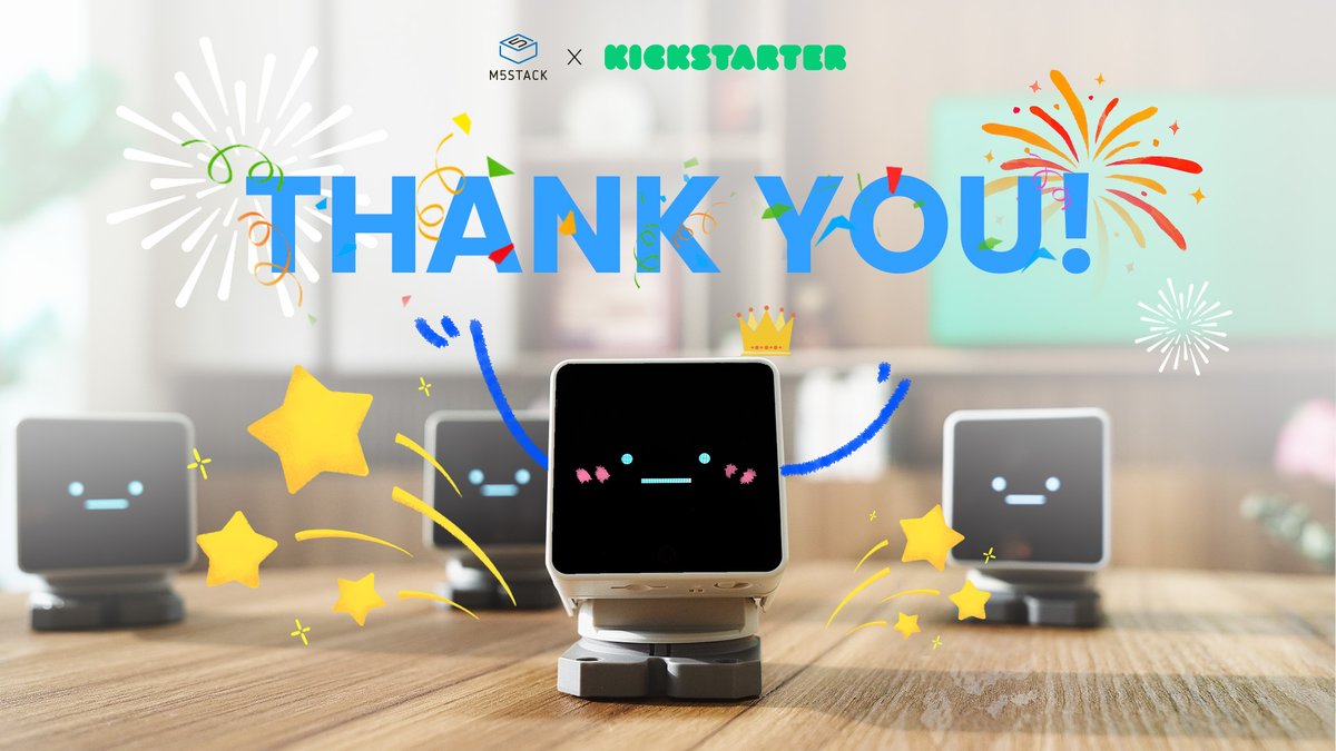 🎉 Thank you!
We are overwhelmed by the support from our amazing backers. StackChan has reached its campaign close — and we couldn’t have done this without you! 🙌
Your belief in StackChan means the world to us. Stay tuned for updates as we move into the next stages of production