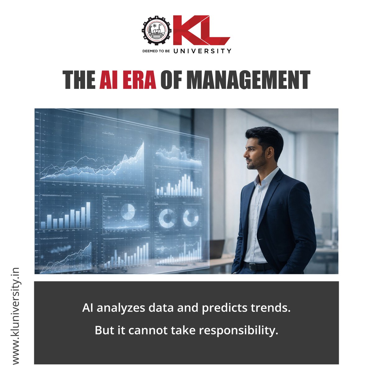 kluniversity's tweet photo. Lead where data meets judgment. 🚀
BBA @ KLU builds AI-fluent, human-centric leaders—from Business Analytics to Emotional Intelligence—ready for top corporate roles.
🎓 Admissions Open 2026–27
🔗 https://t.co/m05NrlMFlX
#BBA #KLU #AIinManagement #FutureLeaders #Admissions2026 https://t.co/l26TUXZPqP