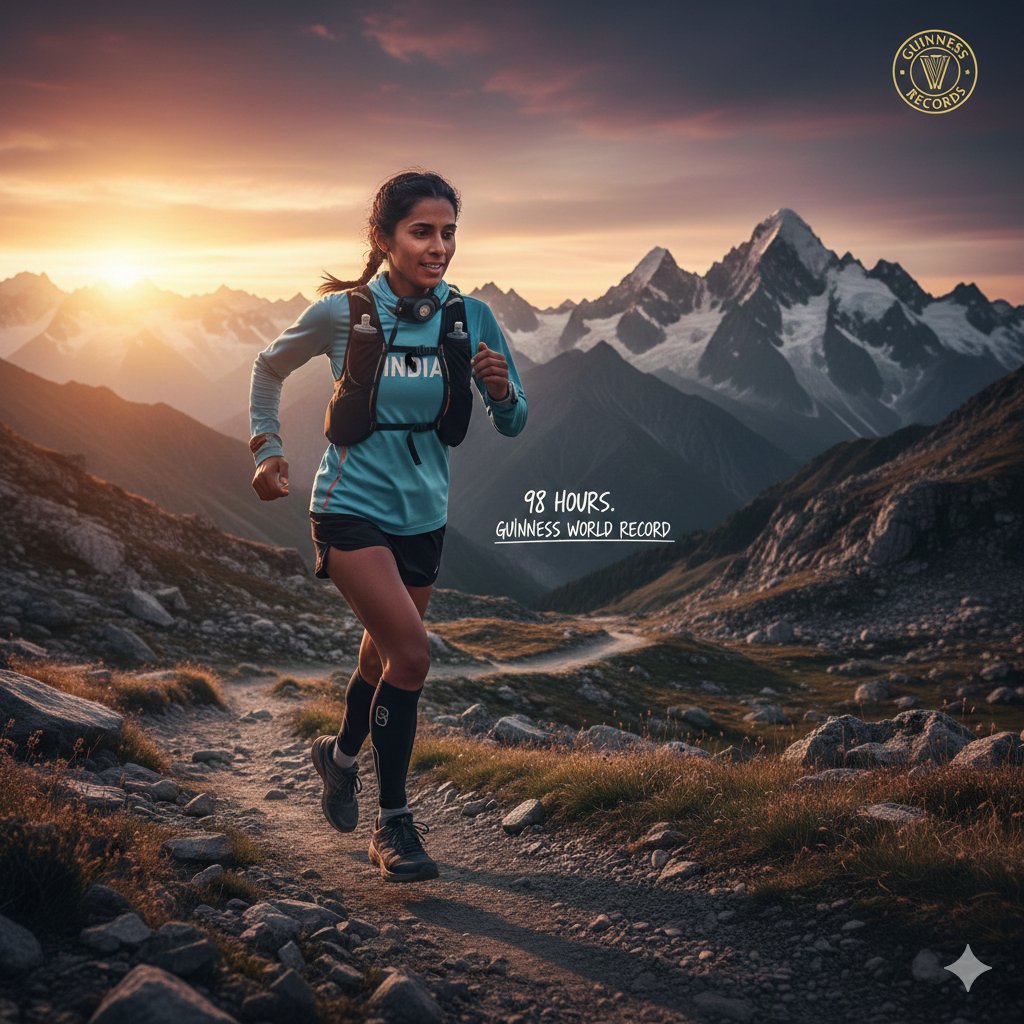 Vikram9962Meena's tweet image. 98 घंटे, खतरनाक पहाड़ और एक नया वर्ल्ड रिकॉर्ड! 🏆🏔️
राजस्थान की सूफिया खान ने अपनी हिम्मत से फिर इतिहास रच दिया है। गिनीज वर्ल्ड रिकॉर्ड में नाम दर्ज होने पर गर्व है। सलाम इस जुनून को! 🫡🇮🇳
#SufiyaKhan #GuinnessWorldRecord #RajasthanPride #Running #Inspiration