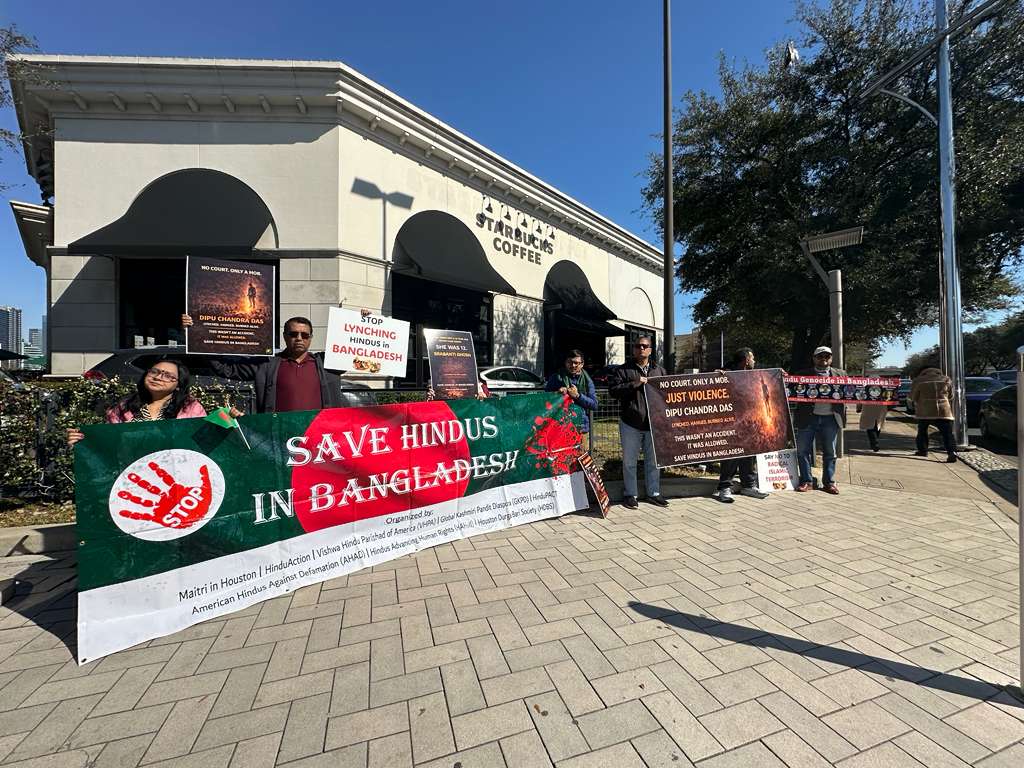 CFBDHindus's tweet photo. 📍 Houston, Texas | Feb 1 | Community members, including Bangladeshi Hindus, joined the #NationwideRally to speak out against ongoing genocide. Voices raised for justice, safety, dignity across 25+ U.S. cities.✊
#SaveBangladeshiHindus #HinduLivesMatter #StopHinduDripDripGenocide https://t.co/HpWcgpMR3a
