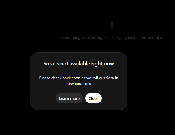 cisnerosnowx's tweet photo. If you log out of Sora, you won’t be able to log back in; it throws an error. @OpenAI #SORA2 https://t.co/I9cM1sdntV
