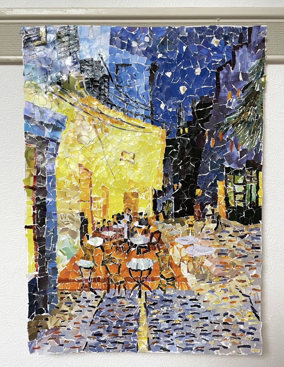 就活に落ちた会社のパンフレットだけでゴッホの絵再現した