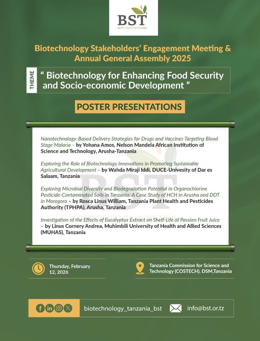Biotechnology Society of Tanzania tweet media