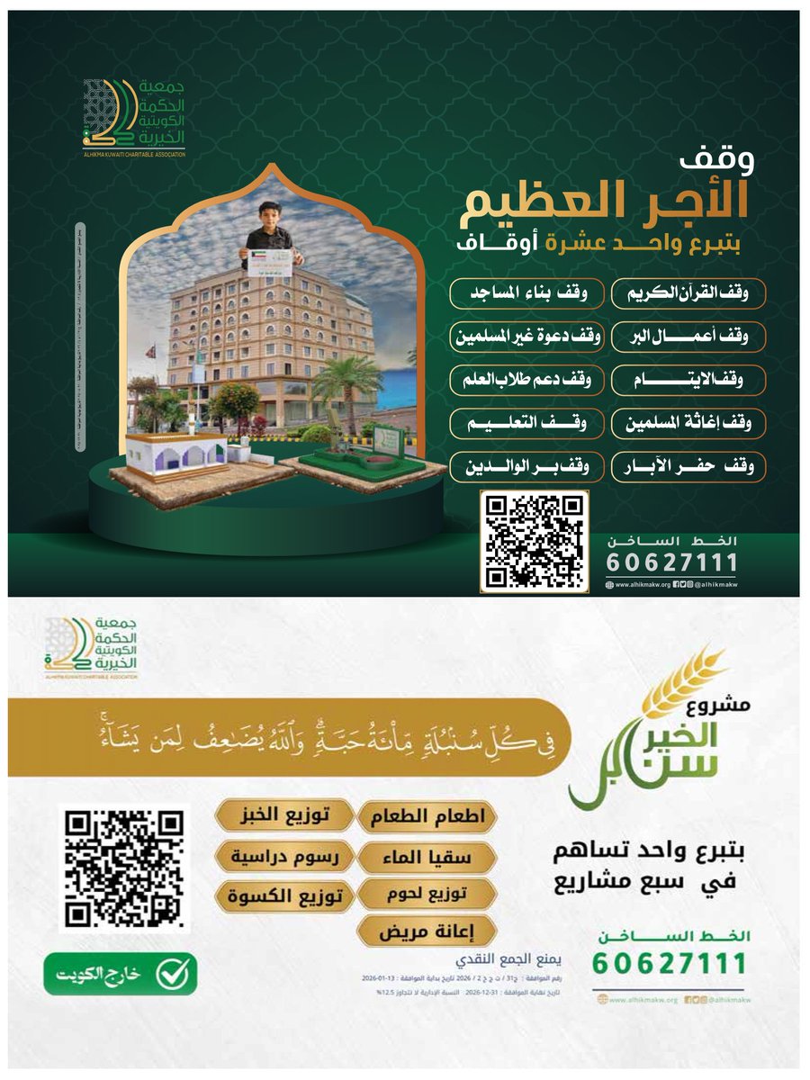fanarkwt0's tweet photo. تتشرف مجلة فنار الخير بنشر إعلان جمعية الحكمة الكويتية الخيرية ضمن عددها، في إطار تعزيز الشراكة الإعلامية ودعم مسيرة العمل الخيري والإنساني في دولة الكويت 🌿
@Dr_k_Alshatti  @alhikmakw1 
https://t.co/QOPmiGhBT4 https://t.co/MnAvwA6wJN