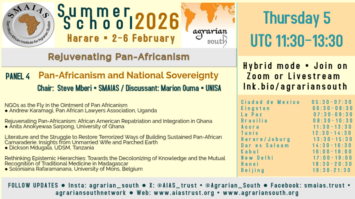 Sam Moyo African Institute for Agrarian Studies tweet media