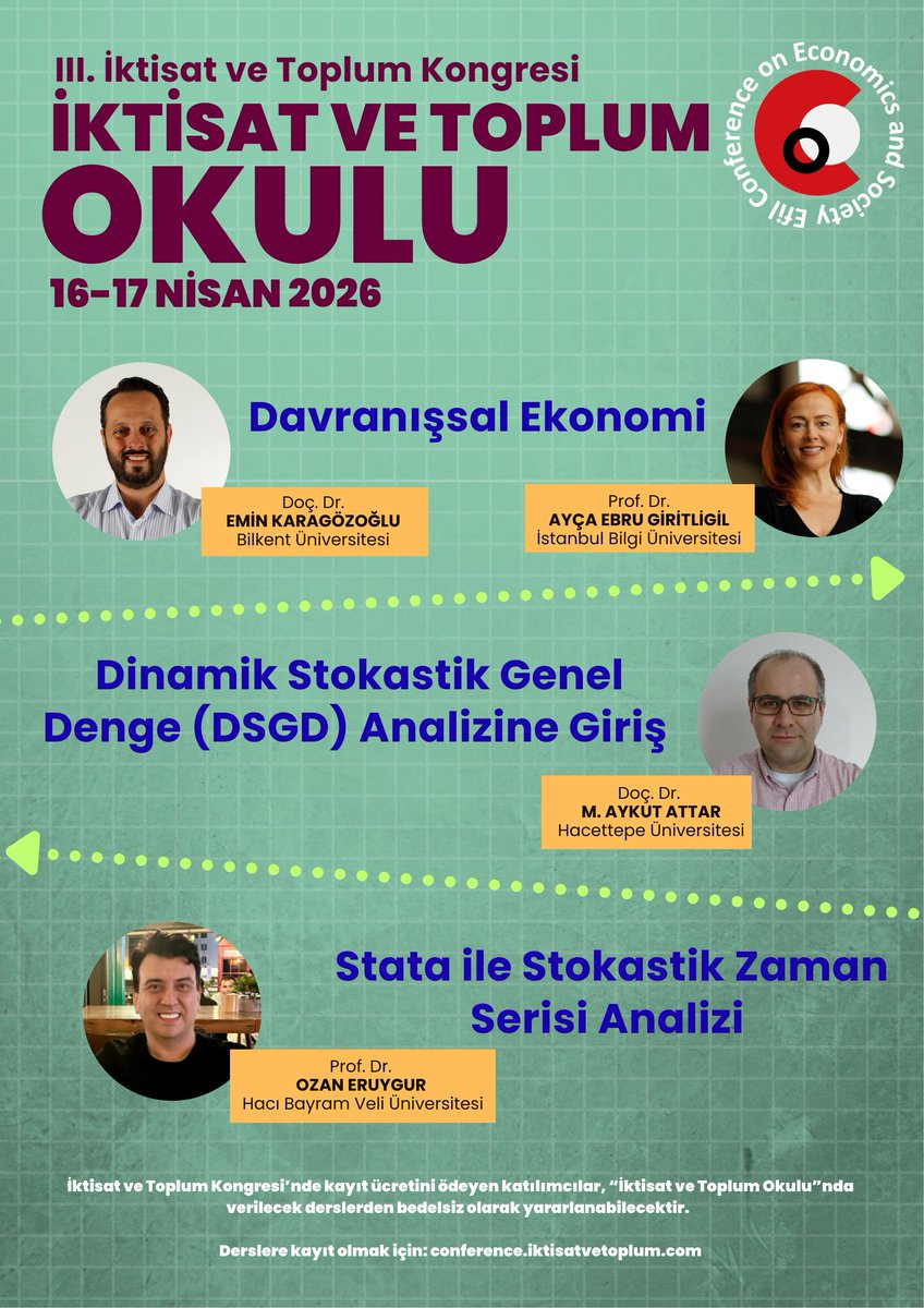 📢 İktisat ve Toplum Okulu

İktisat ve Toplum Kongresi kapsamında başlattığımız İktisat ve Toplum Okulu katılımcılarını bekliyor!

<a href="/maattar/">M. Aykut Attar</a> <a href="/ozaneruygur/">Ozan Eruygur</a> 

Detaylar:
conference.iktisatvetoplum.com/iktisat-ve-top…